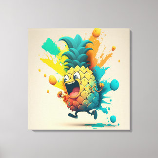 Joyful Pineapple artwork Canvas Print