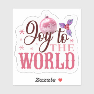 Joyful Pink Christmas Sticker! Sticker