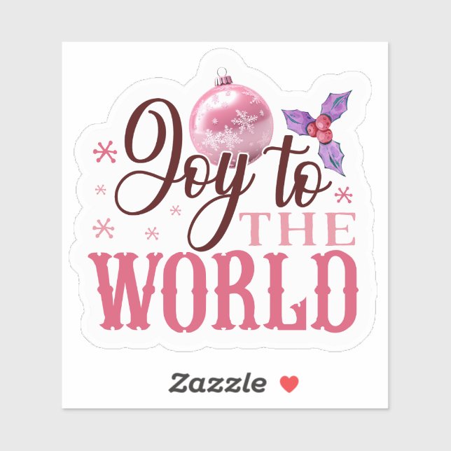 Joyful Pink Christmas Sticker! Sticker (Sheet)