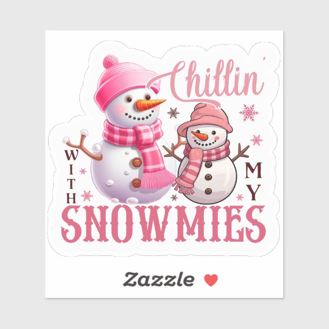 Joyful Pink Merry Christmas Sticker (Sheet)