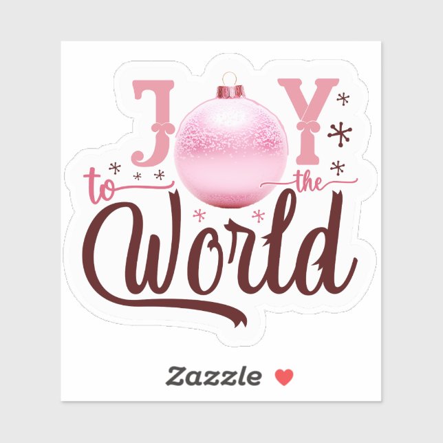 Joyful Pink Ornament for the Holidays Sticker (Sheet)