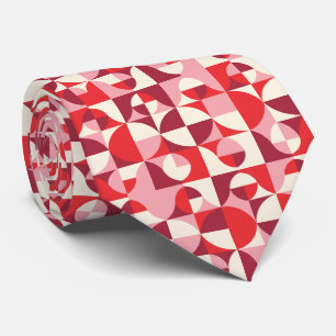 Joyful Pinky Pink and Juicy Red Retro Mod Neck Tie