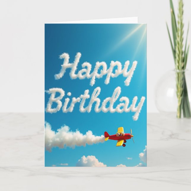 Joyful Plane Birthday Card (Front)