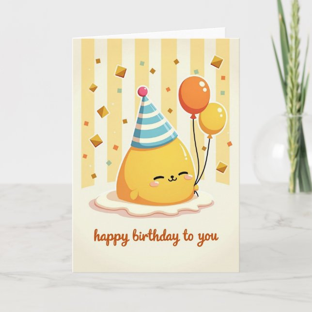 Joyful Plush Birthday Card (Front)