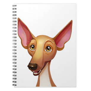 Joyful Podenco - Playful Cartoon Hound Notebook