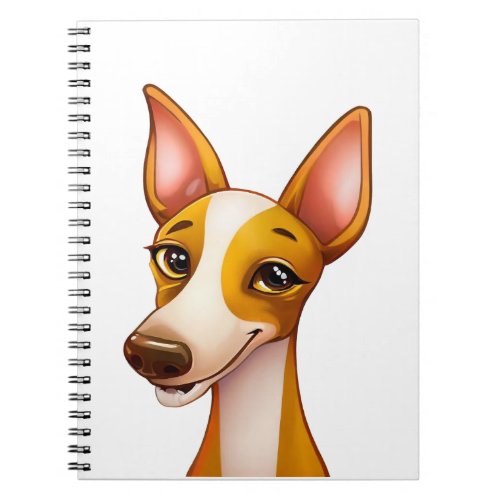 Joyful Podenco _ Playful Cartoon Portrait Notebook