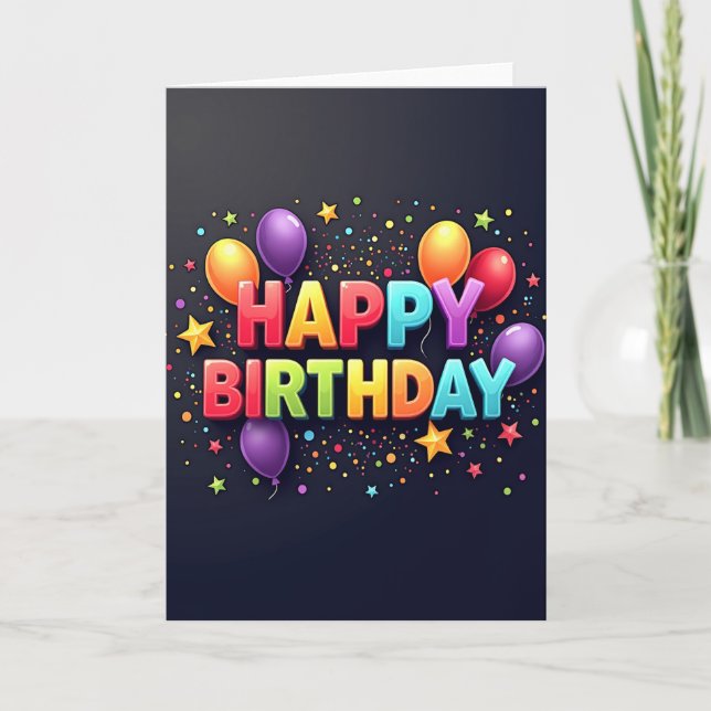 Joyful Pop Art Birthday Card (Front)