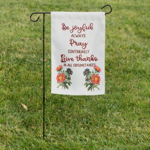 Joyful Prayerful Thankful Garden Flag