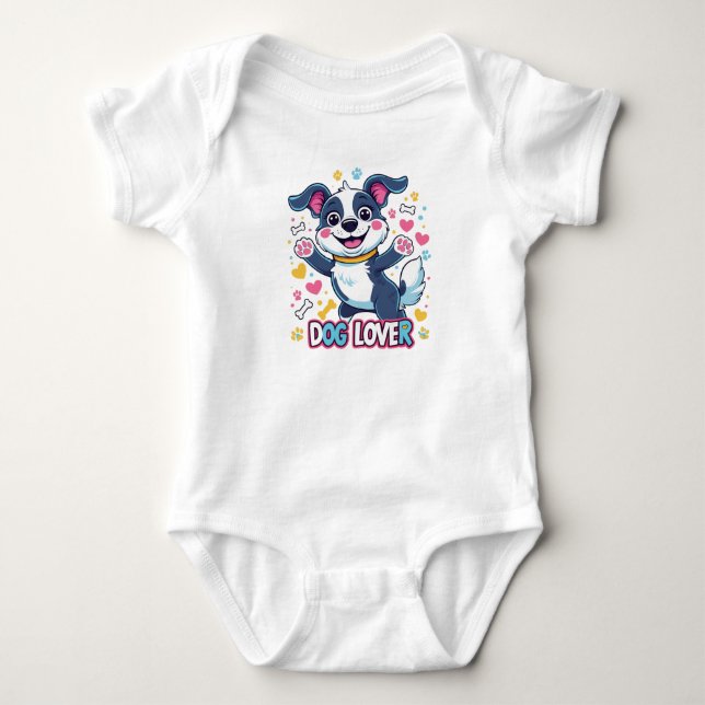 Joyful Pup: Perfect T-shirt for Dog  Baby Bodysuit (Front)