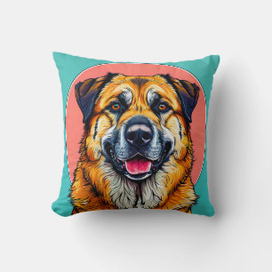 🐾 Joyful Pup Pop Art Decorative 🐾 Throw Pillow