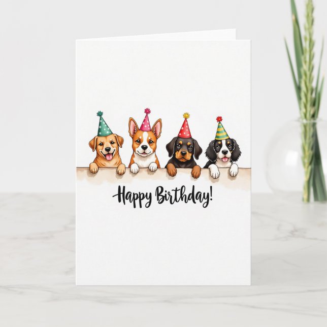 Joyful Puppy Party Card (Front)