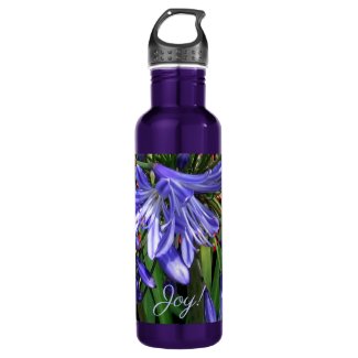 Joyful Purple Lilies of the Nile Floral Stainless Steel Water Bottle