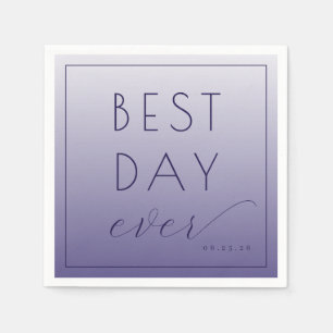 Joyful Purple Typographic Celebration Napkins