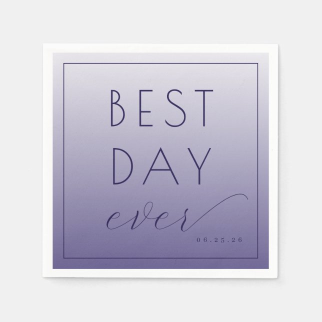 Joyful Purple Typographic Celebration Napkins (Front)