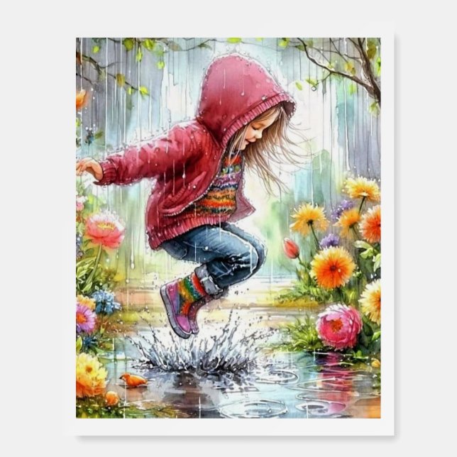 Joyful Rain Dance: A Child's Delight Foam Board (Front)
