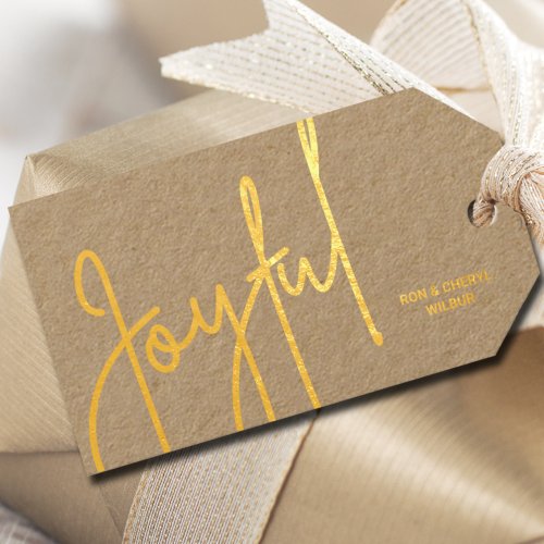 Joyful Real Foil Foil Gift Tags