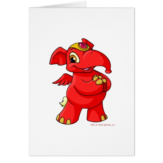 Joyful red Elephante Cards (Front)