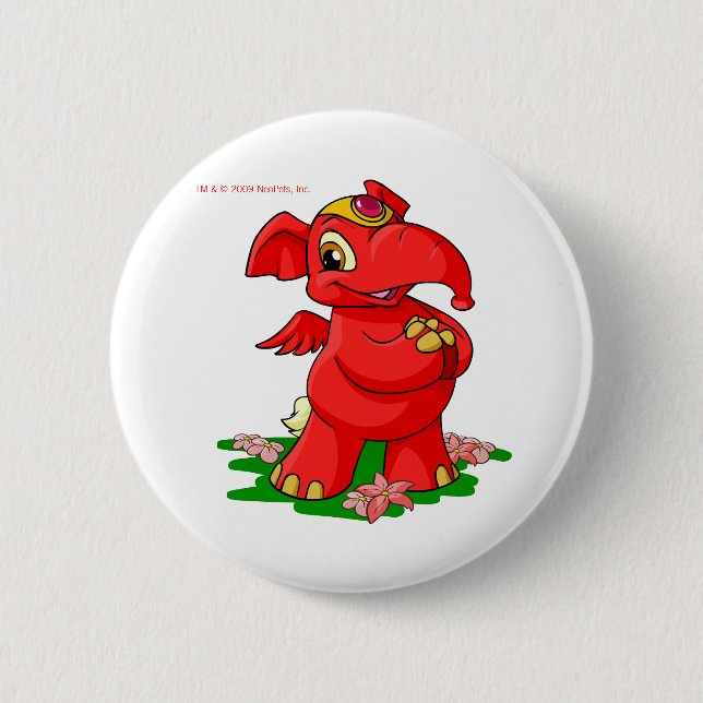 Joyful red Elephante in Shenkuu Button (Front)
