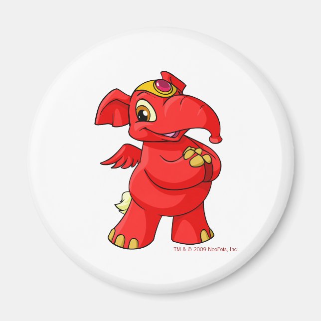 Joyful red Elephante Magnet (Front)