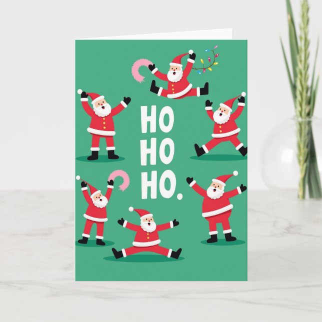 Joyful Red Figures Dance Card (Front)