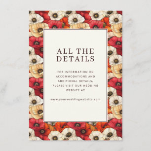 Joyful Red Floral Celebration Enclosure Card