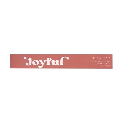 Joyful Red Retro Modern Typography Minimalist Wrap Around Label
