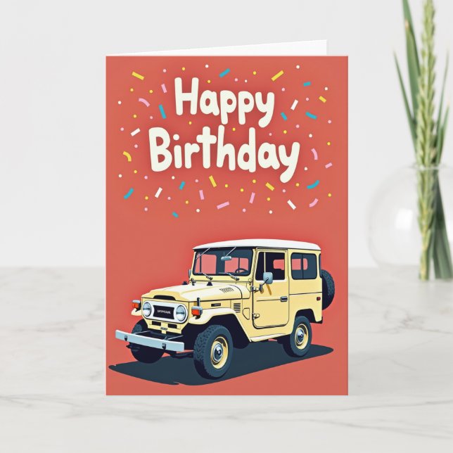 Joyful Retro Vehicle Card (Front)