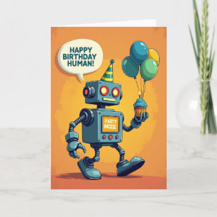 Joyful Robot Birthday Card