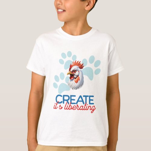 Joyful Rooster minimalist style art T_Shirt