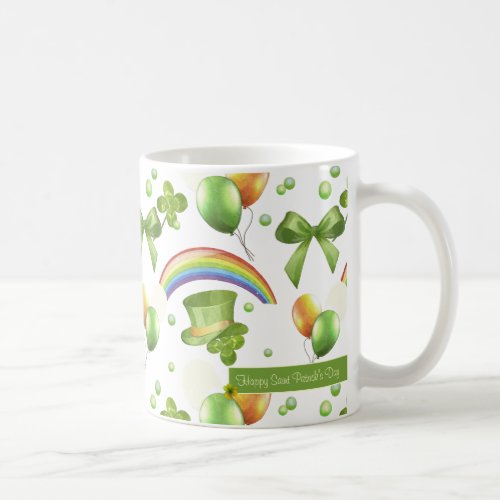 Joyful Saint Patricks Day Watercolor Pattern Coffee Mug