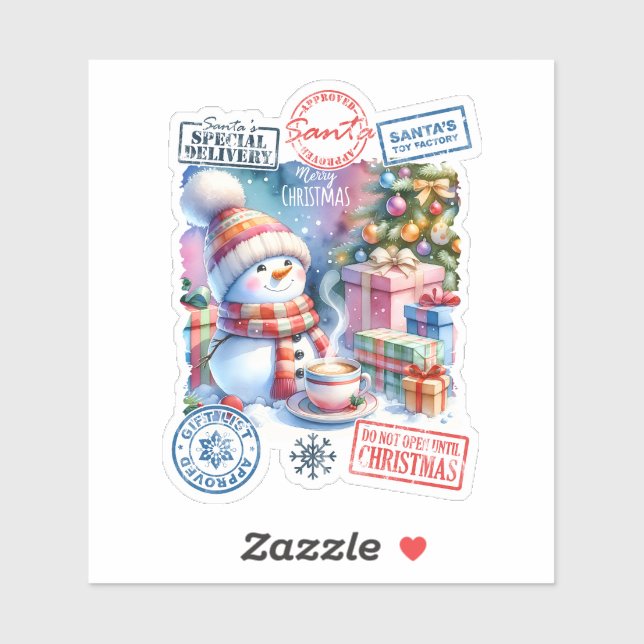 Joyful Santa Christmas Sticker (Sheet)