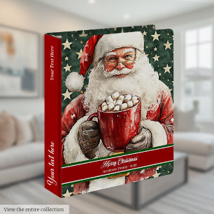 Joyful Santa Claus Watercolor Holiday Binder