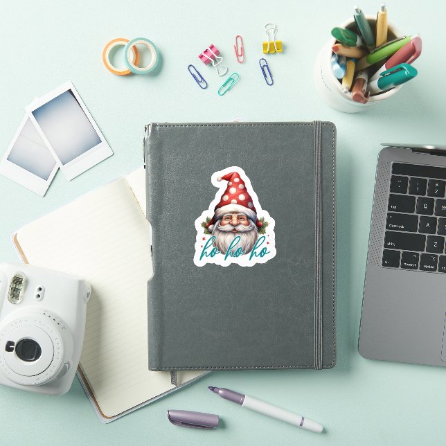 Joyful Santa in Festive Christmas Colors Sticker (iPad Cover)