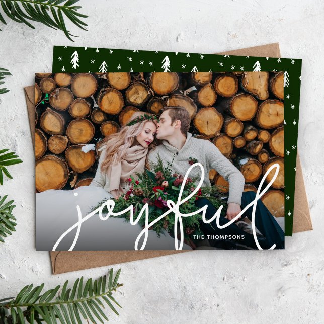 Joyful Script Photo Overlay Holiday Card (Creator Uploaded)