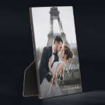 Joyful Script Tabletop Easel Photo Plaque<br><div class="desc">Tabletop plaque with a built-in easel features your favorite photo with JOYFUL in a beautiful script and your details in chic lettering. CHANGE the text to anything! Great as a gift or to display your favorite photo in your own home. Your image colors are put directly on the hardboard panel...</div>