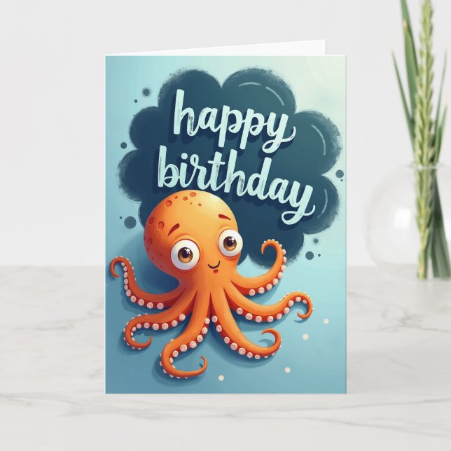 Joyful Sea Creature Birthday Card (Front)