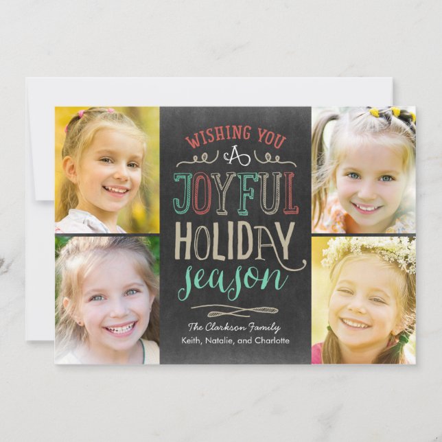 Joyful Season Holiday Photo Card (Front)