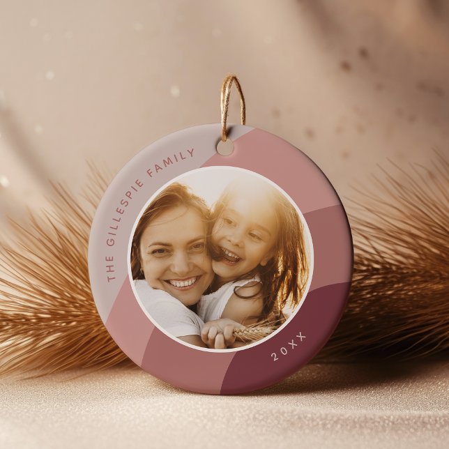 Joyful Shades | Custom Name & Year Photo Ceramic Ornament (Creator Uploaded)