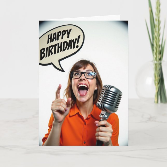 Joyful Shouting Birthday Card (Front)