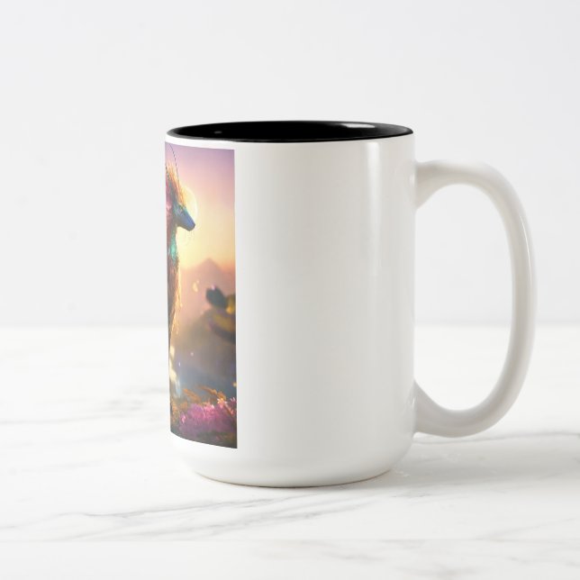 Joyful Sips: Vibrant Ceramic Mug,  Stunning Design Two-Tone Coffee Mug (Right)