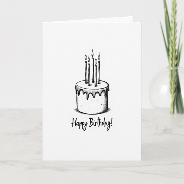 Joyful Sketch Cake Card (Front)