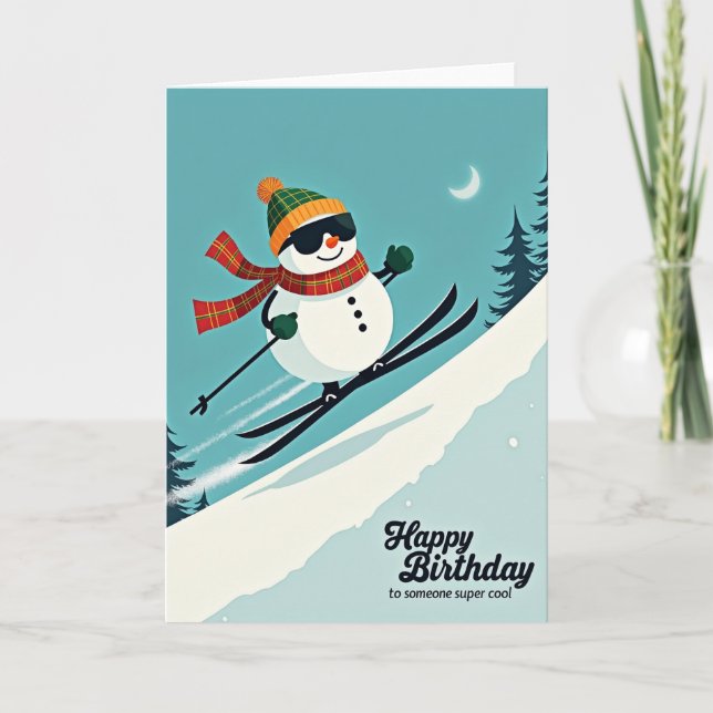 Joyful Ski Birthday Card (Front)