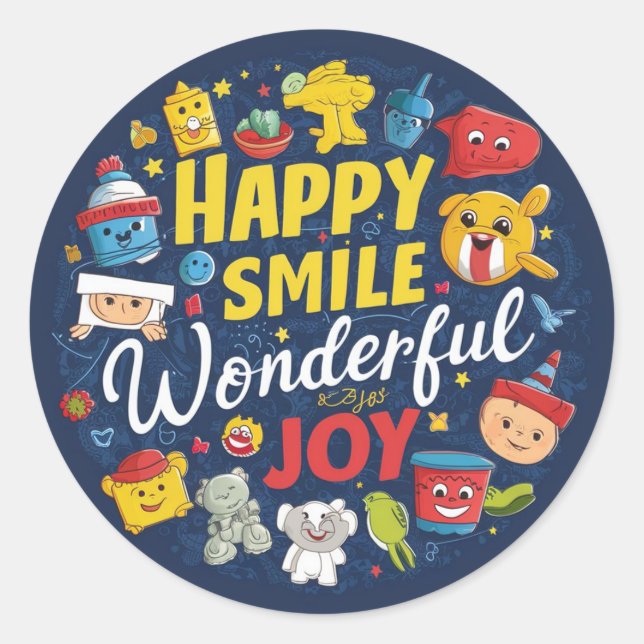 Joyful Smiles Classic Round Stickers (Front)
