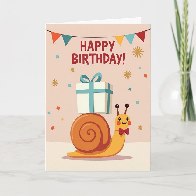 Joyful Snail Birthday Card (Front)