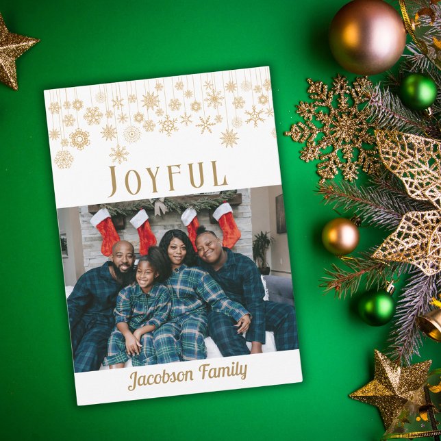 Joyful Snowflake Photo Christmas Card (Joyful Snowflake Photo Christmas Card)
