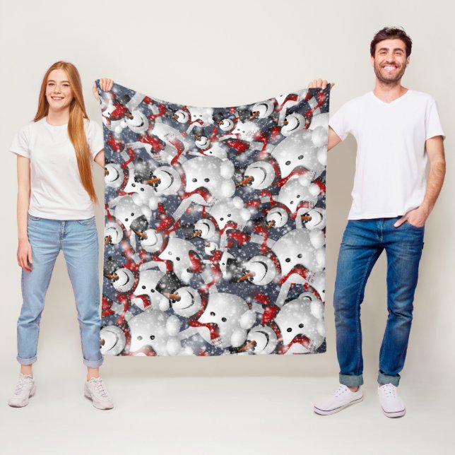  Joyful Snowman Christmas  Fleece Blanket (In Situ)