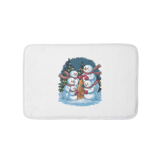 Joyful Snowman Family Bath Mat (Front)