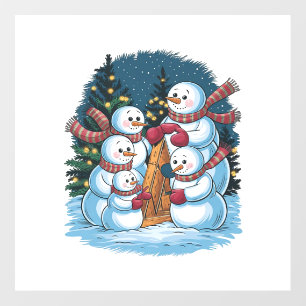 Joyful Snowman Family Wall Decal
