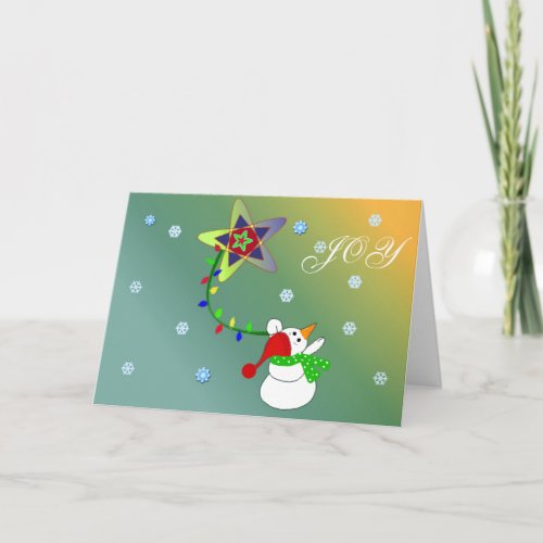 Joyful Snowman Holiday Card