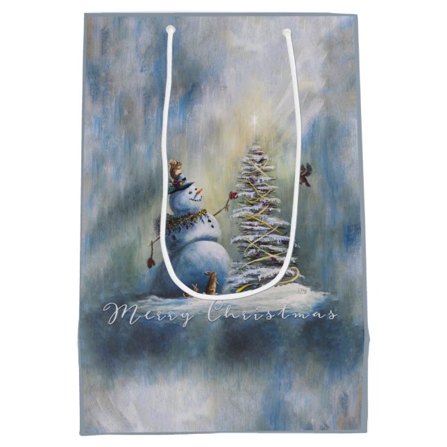 Joyful Snowman Medium Gift Bag (Back)
